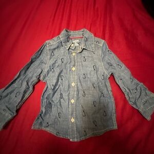 OshKosh B'gosh Blue Button Down Shirt penguin print